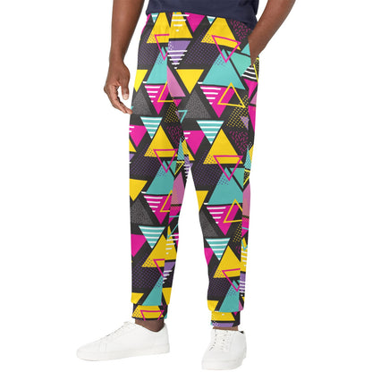 Geometric Colorful Pattern Print Design 02 Men's Casual Track Pants