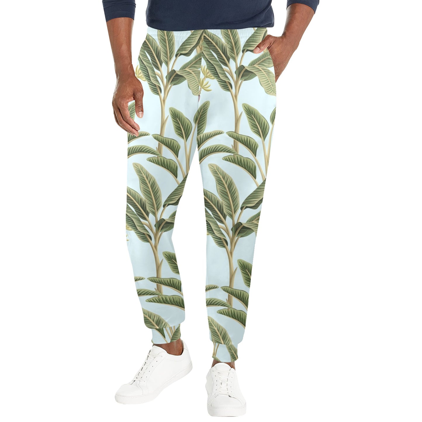 Banana Leaf Pattern Print Design BL03 Men's Casual Track Pants