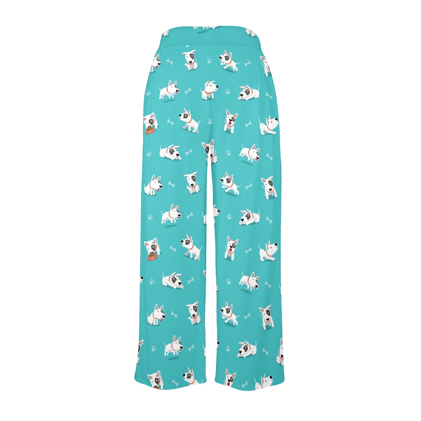 Bull Terriers Pattern Print Design 07 Women's Wide Leg Lounge Pants