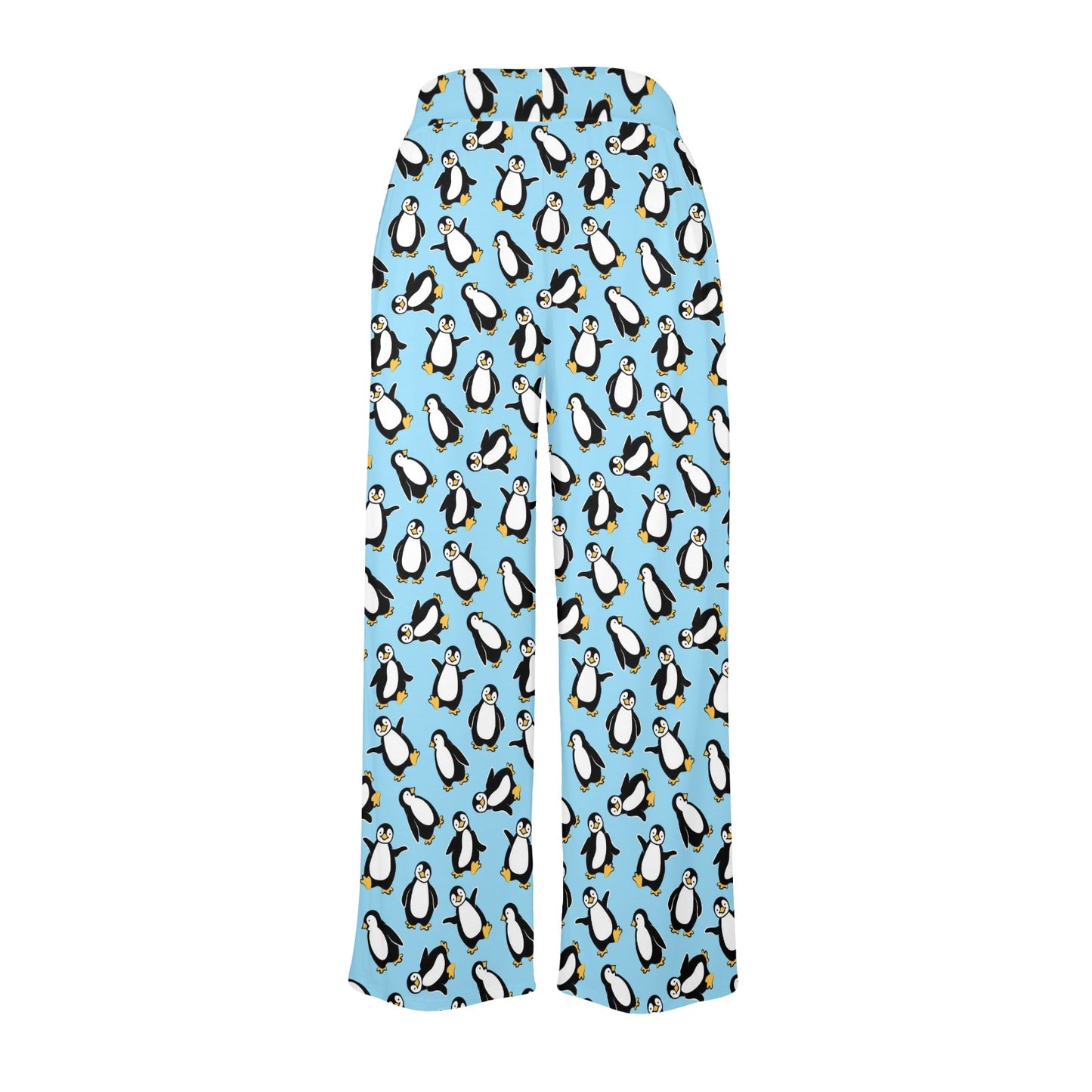 Penguin Happy Print Women's Wide Leg Lounge Pants