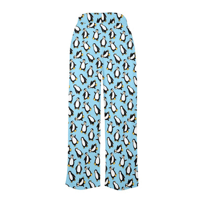 Penguin Happy Print Women's Wide Leg Lounge Pants