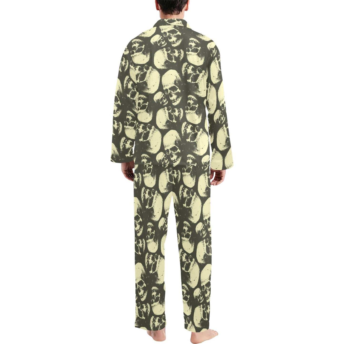 Skull Print Design LKS302 Men's Long Pajama Set