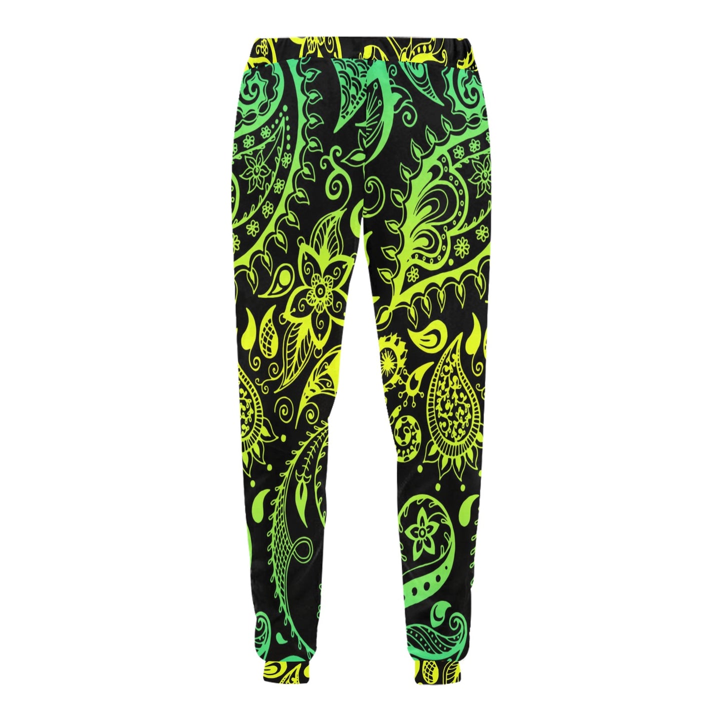 Paisley Green Design Print Men's Sweatpants