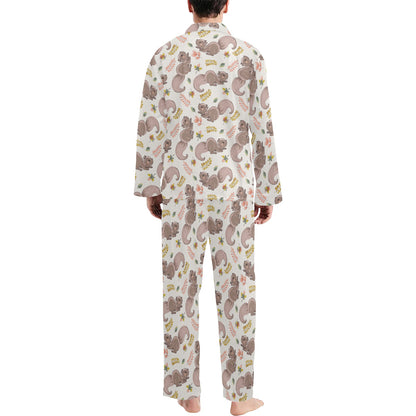Squirrel Print Design LKS307 Men's Long Pajama Set