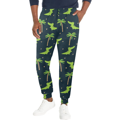 Alligator Pattern Print Design 02 Men's Casual Track Pants