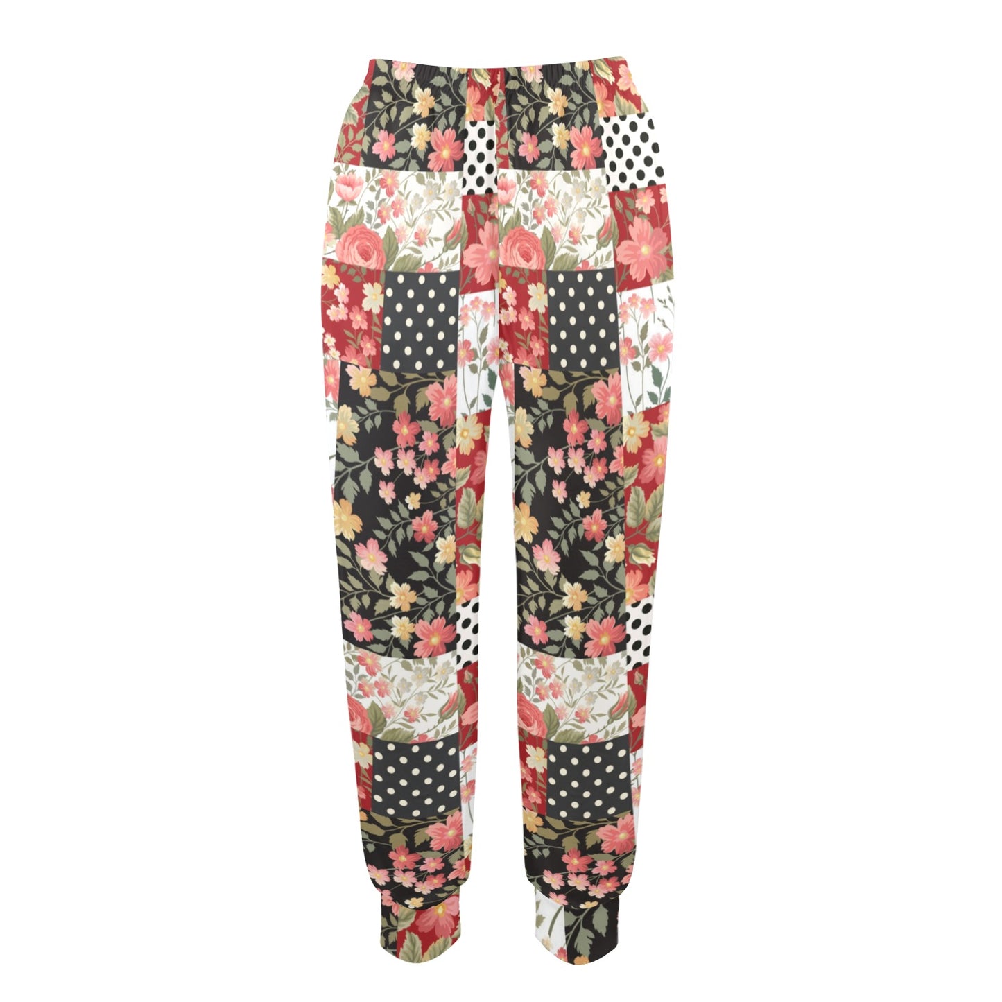 Patchwork Flower Pattern Print Design 03 Women's Casual Track Pants