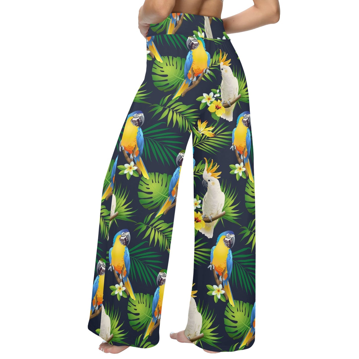 Parrot Pattern Print Design A03 Women's Wide Leg Lounge Pants