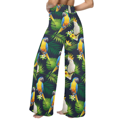 Parrot Pattern Print Design A03 Women's Wide Leg Lounge Pants