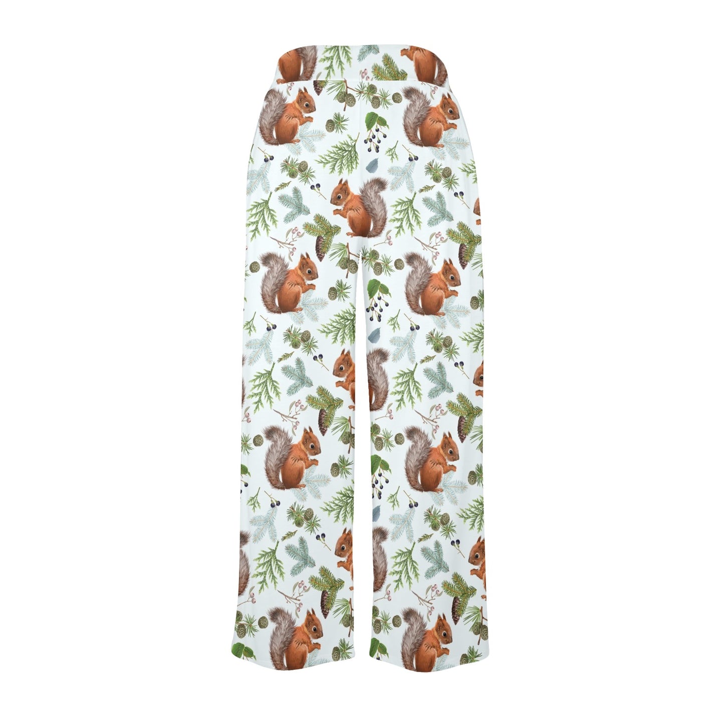 Squirrel Print Design LKS308 Women's Wide Leg Lounge Pants
