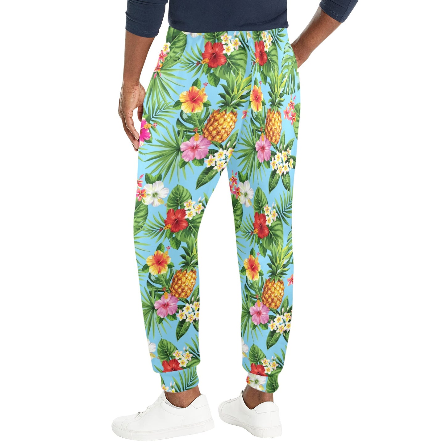 Pineapple Hawaiian flower Tropical Men's Casual Track Pants