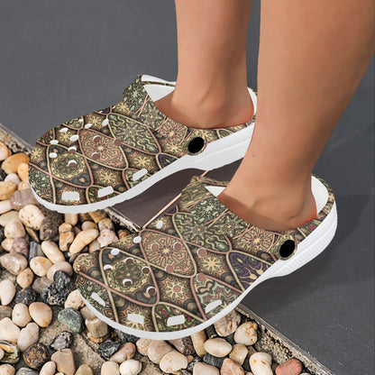 Mandala Motif Themed Design Print Unisex Clogs Shoes