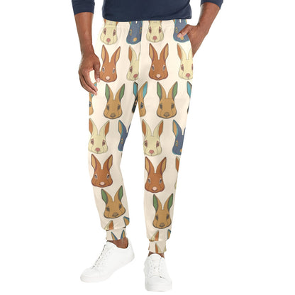 Rabbit Pattern Print Design RB04 Men's Casual Track Pants
