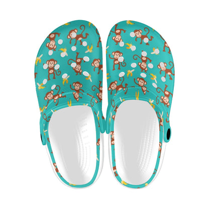 Monkey Banana Design Themed Print Unisex Clogs Shoes