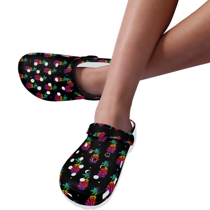 Pineapple Rainbow Dot Print Unisex Clogs Shoes