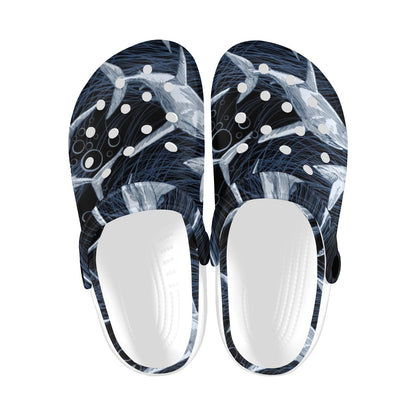 Shark Print Pattern Unisex Clogs Shoes