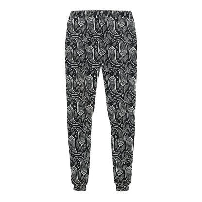 Paisley Black Design Print Men's Sweatpants