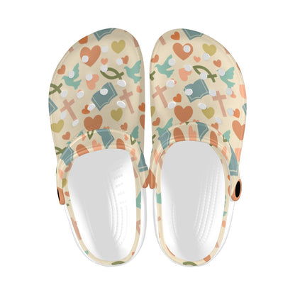 Christian Symbol Pattern Unisex Clogs Shoes