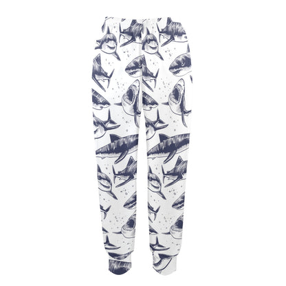 Great White Shark Pattern Print Design 02 Women's Casual Track Pants