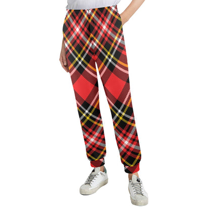 Plaid Red Pattern Print Design A03 Women's Casual Track Pants