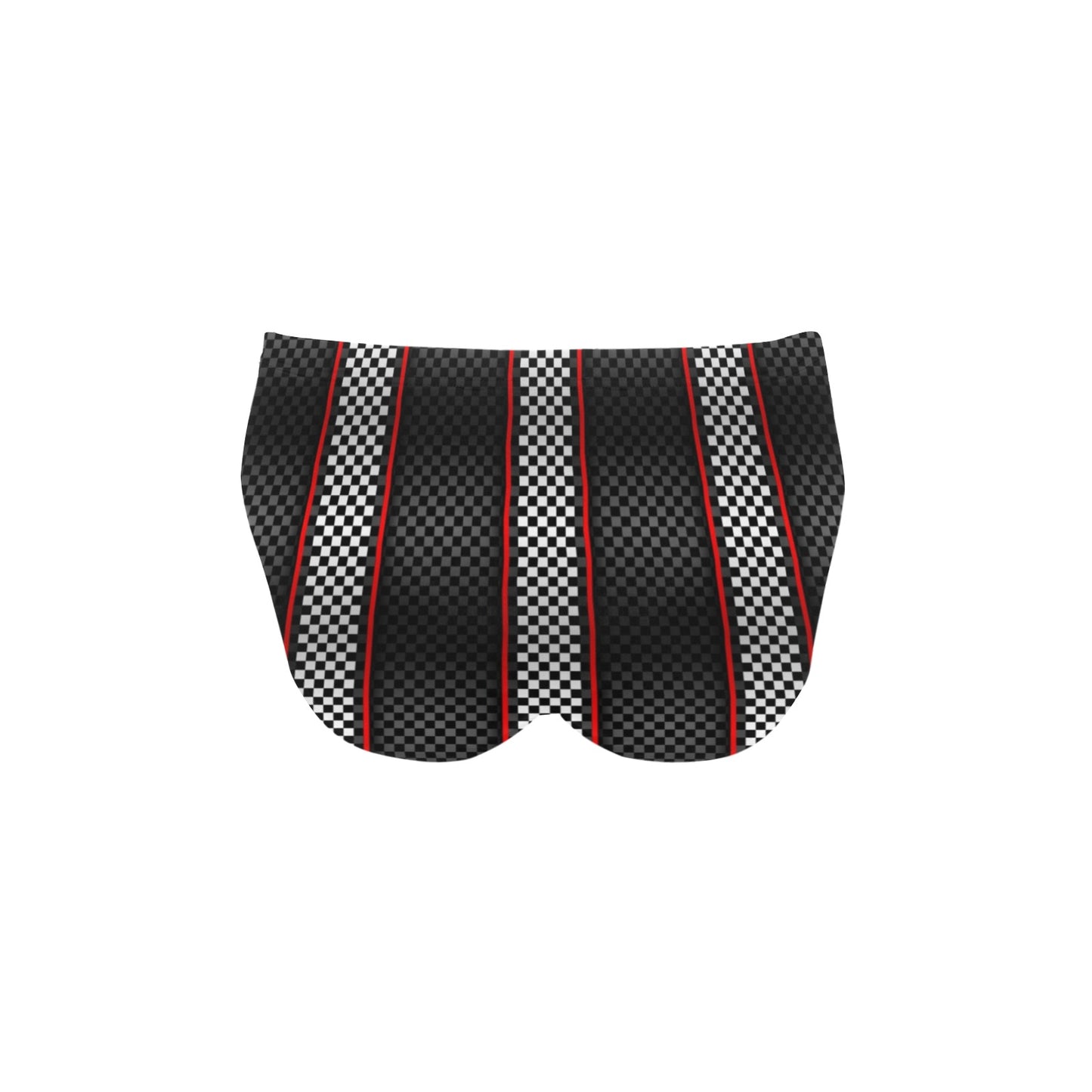 Checkered Flag Red Line Style Men's Swimming Briefs