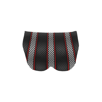 Checkered Flag Red Line Style Men's Swimming Briefs