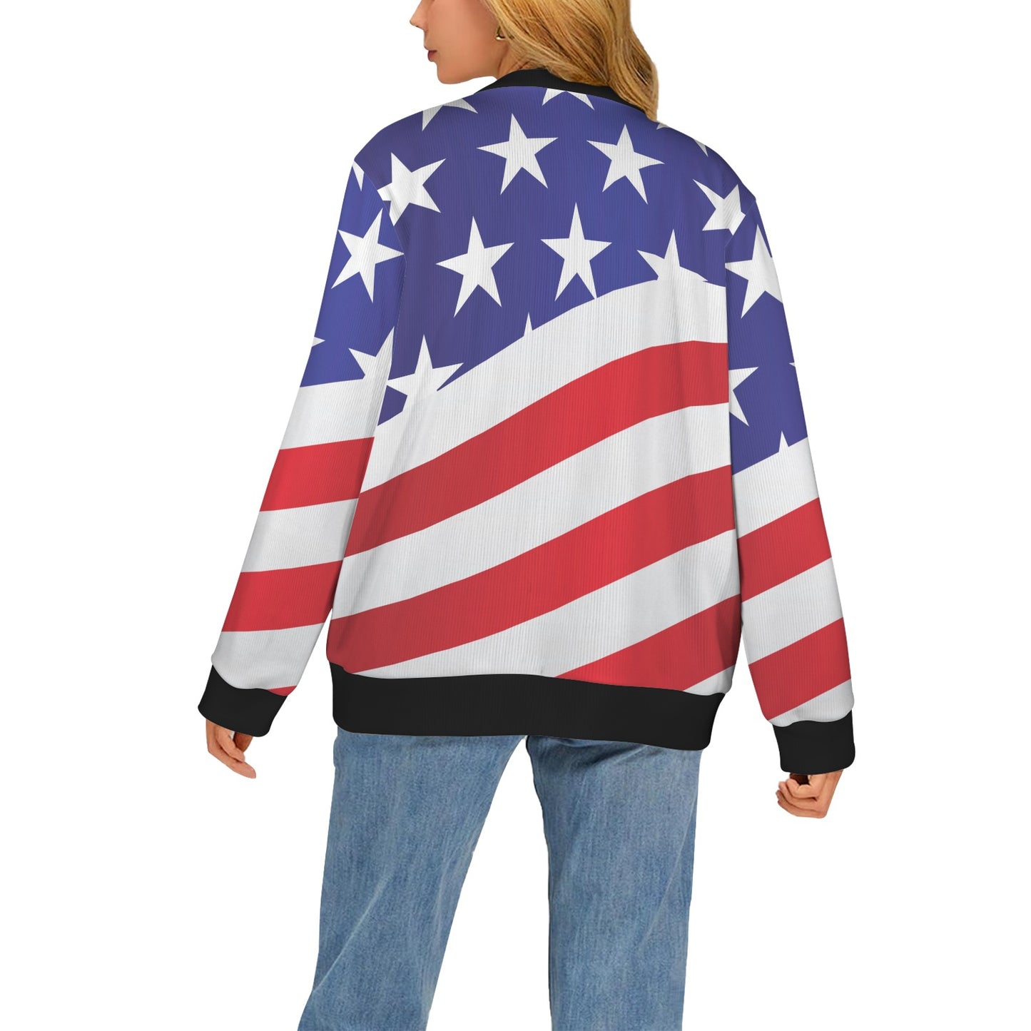 American flag Print Women's Cardigan