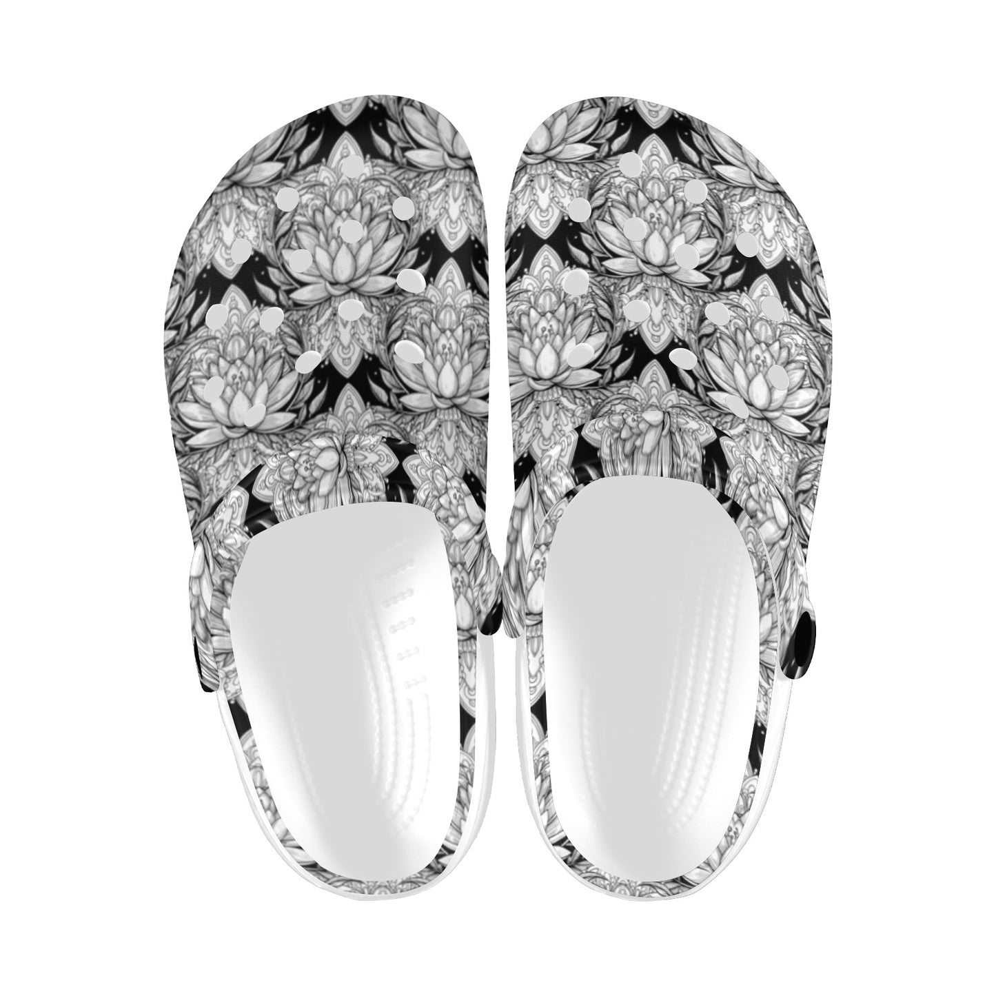 Lotus Mandala Print Pattern Unisex Clogs Shoes