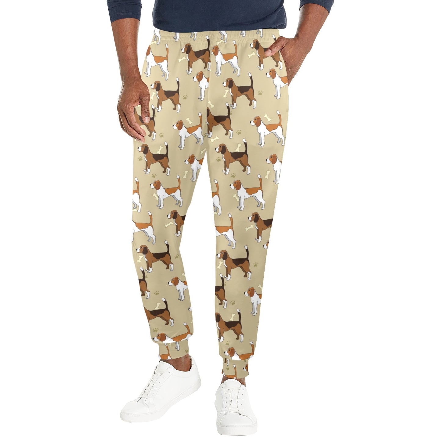 Beagle Pattern Print Design 01 Men's Casual Track Pants