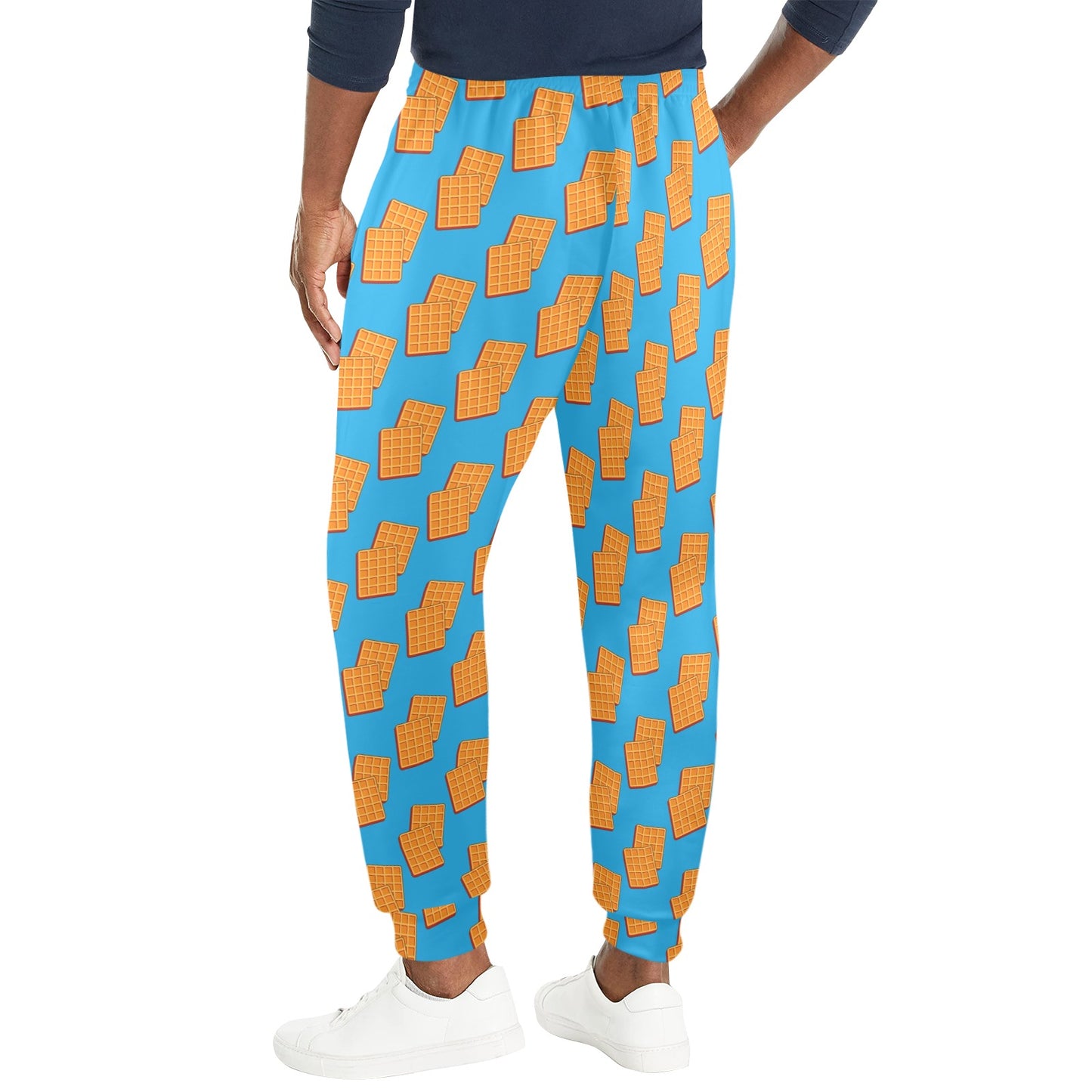 Waffle Print Design LKS304 Men's Casual Track Pants