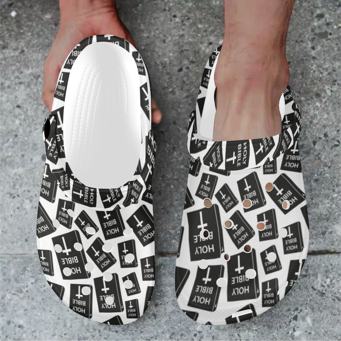 Christian Holy Bible Book Pattern Unisex Clogs Shoes