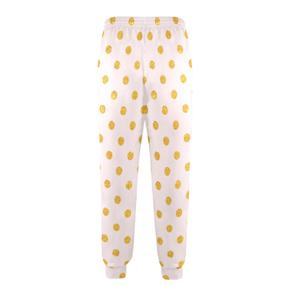 Polka Dot Gold Pink Pattern Print Design 01 Men's Casual Track Pants