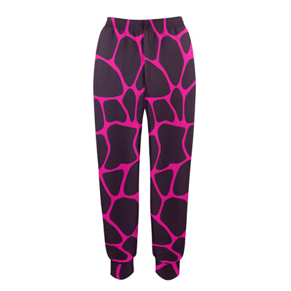 Giraffe Pink Background Texture Print Women's Casual Track Pants