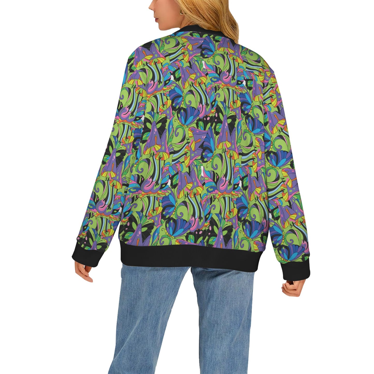 Psychedelic Trippy Mushroom Themed Women's Cardigan