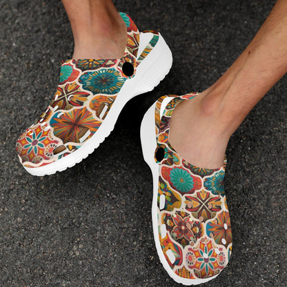 Mandala Mosaic Themed Design Print Unisex Clogs Shoes