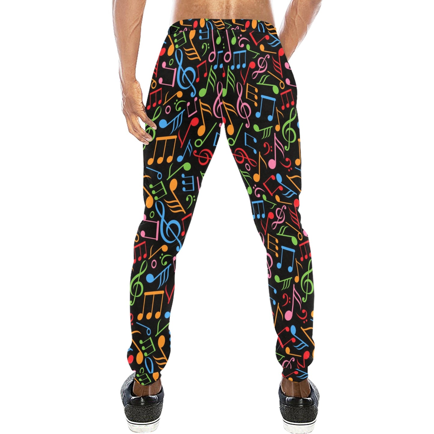 Music Note Colorful Themed Print Men's Sweatpants