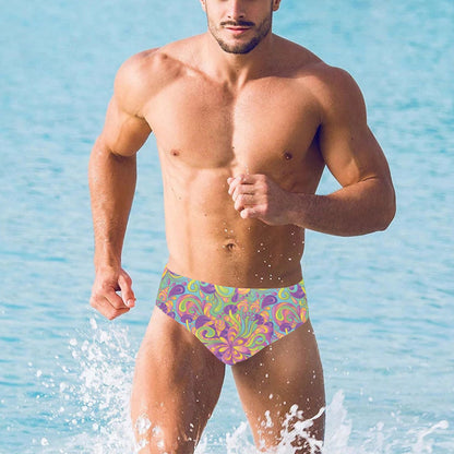 Psychedelic Mushroom Pattern Print Design A05 Men's Swimming Briefs