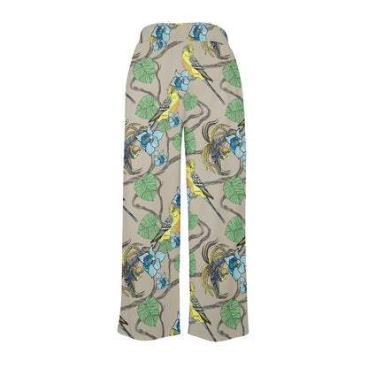 Parakeet Pattern Print Design A02 Women's Wide Leg Lounge Pants
