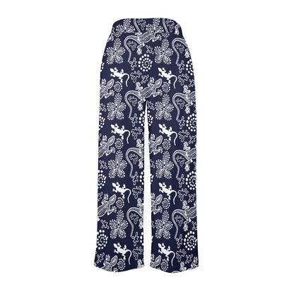 lizard Pattern Print Design 03 Women's Wide Leg Lounge Pants