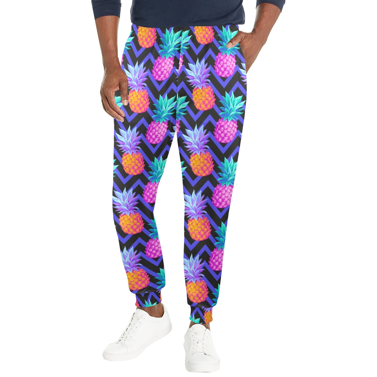 Pineapple Color Art Pattern Men's Casual Track Pants