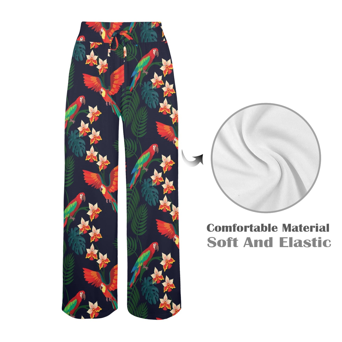 Macaw Pattern Print Design 02 Women's Wide Leg Lounge Pants