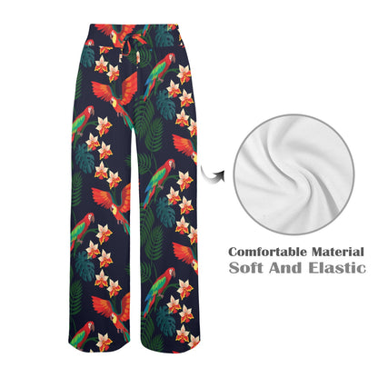 Macaw Pattern Print Design 02 Women's Wide Leg Lounge Pants