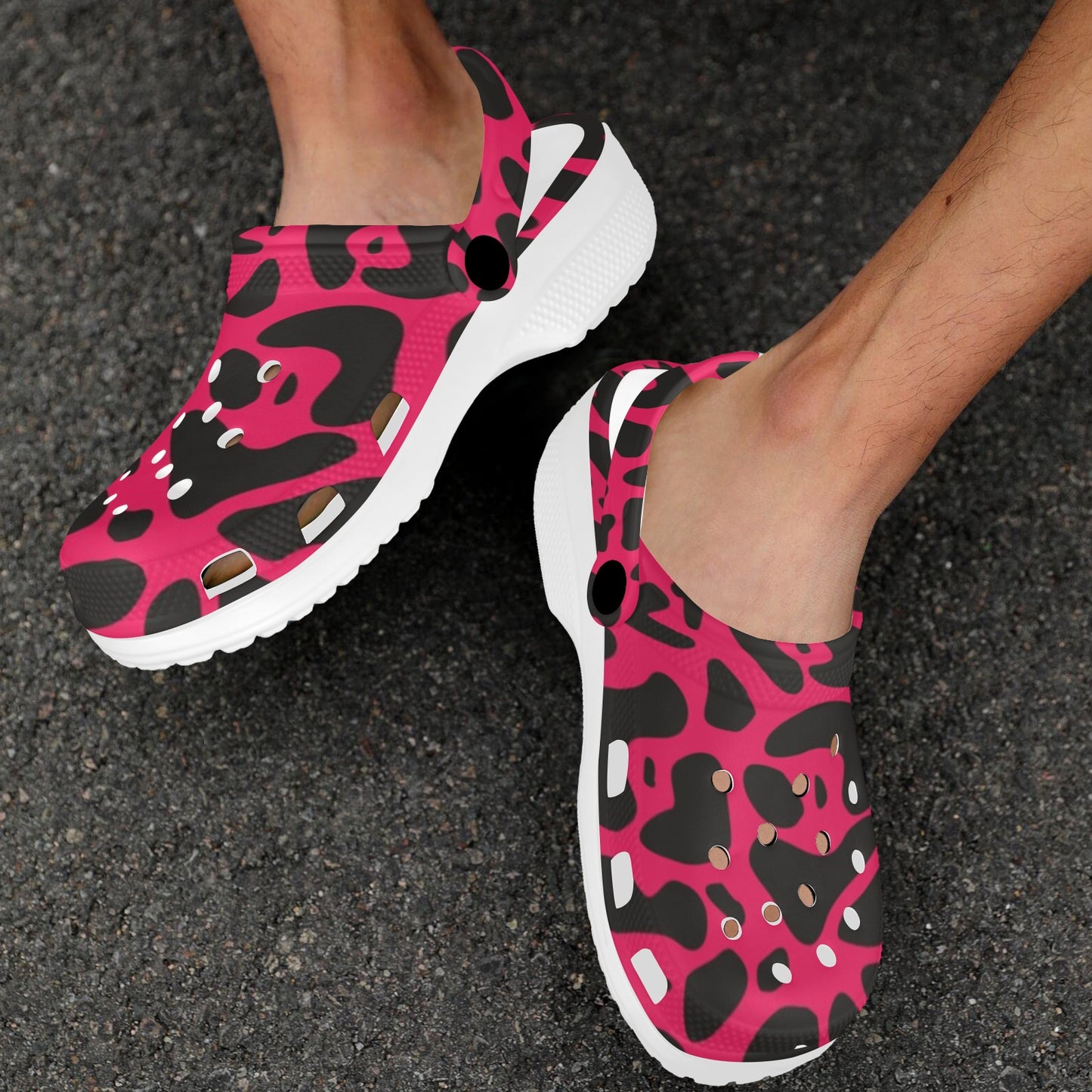 Cheetah Pink Print Pattern Unisex Clogs Shoes