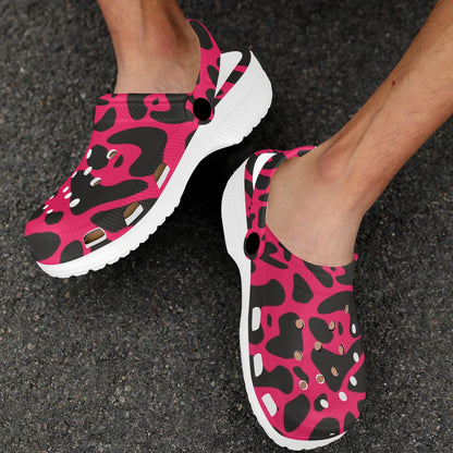 Cheetah Pink Print Pattern Unisex Clogs Shoes