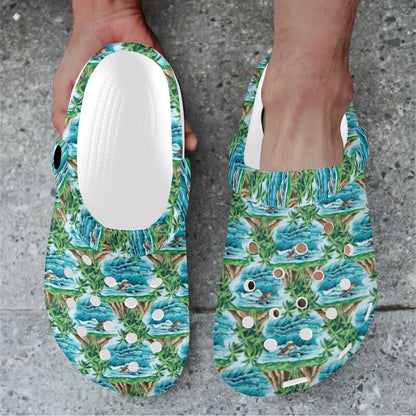 Palm Tree Hawaiian Themed Design Print Unisex Clogs Shoes