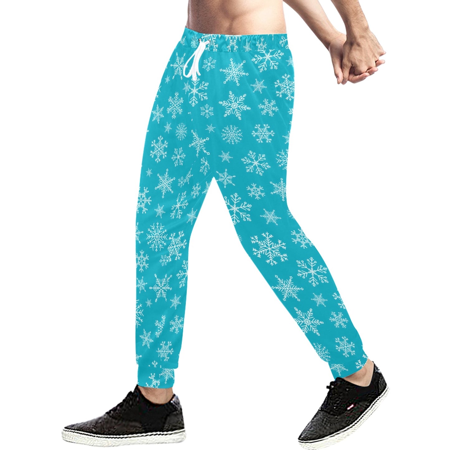 Snowflake Print Design LKS304 Men's Sweatpants