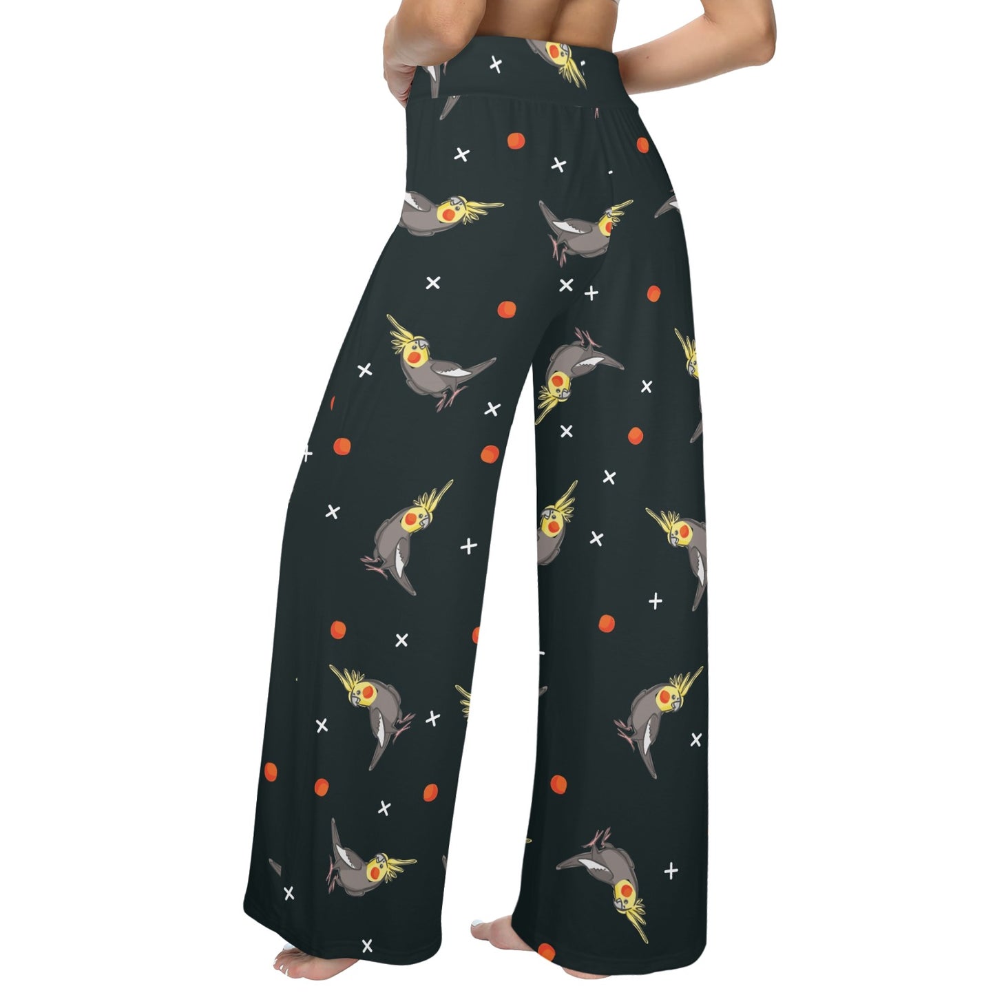 Cockatiel Pattern Print Design 02 Women's Wide Leg Lounge Pants