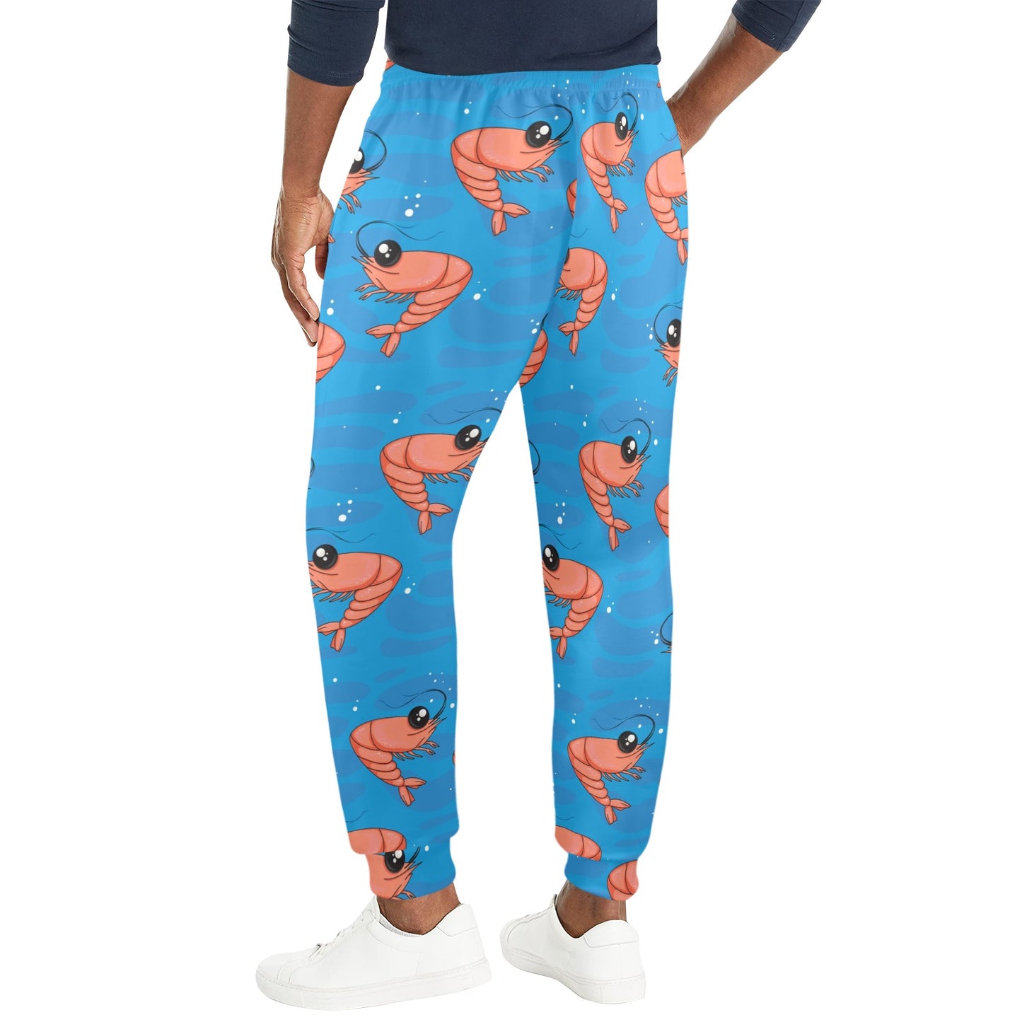 Prawn Cute Pattern Print Design 03 Men's Casual Track Pants