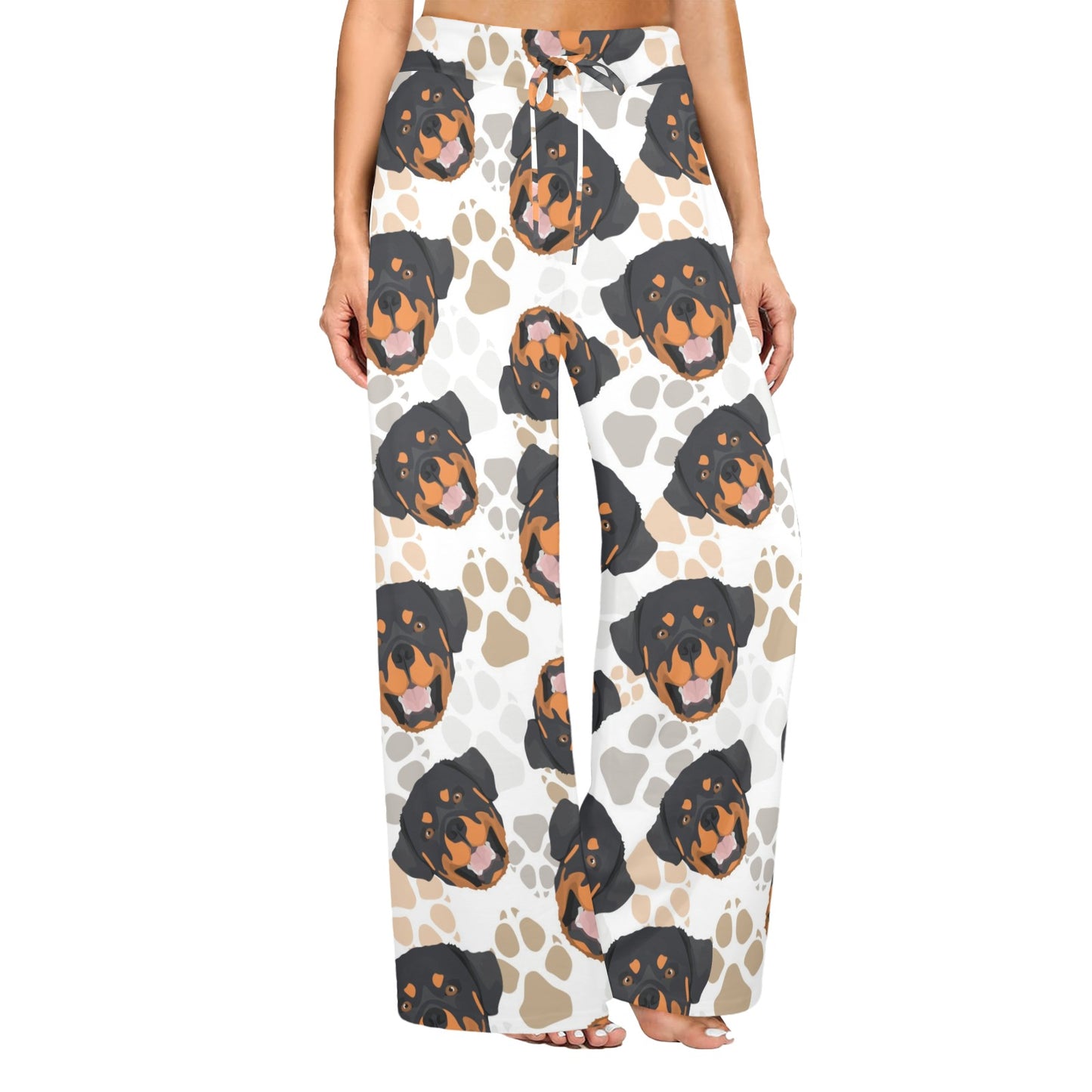 Rottweiler Pattern Print Design A03 Women's Wide Leg Lounge Pants