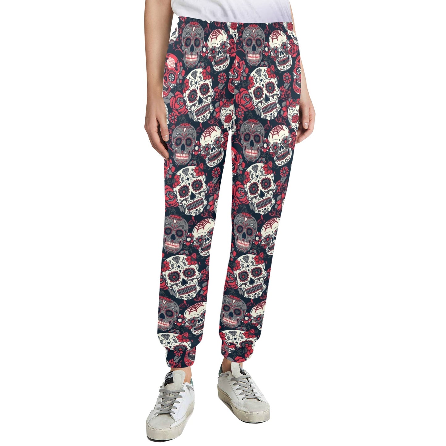 Sugar Skull Print Design LKS303 Women's Casual Track Pants