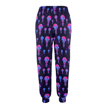 Jellyfish Neon Print Women's Casual Track Pants